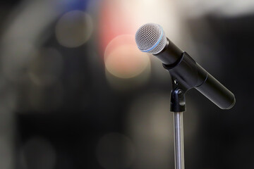 Microphone for press conference speaker report interview concepts or broadcasting public speaking...