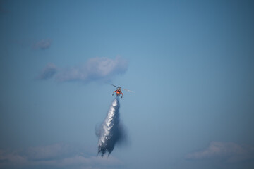 Fire helicopter during fire training
