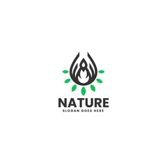 Vector Logo Illustration Nature Line Art Style