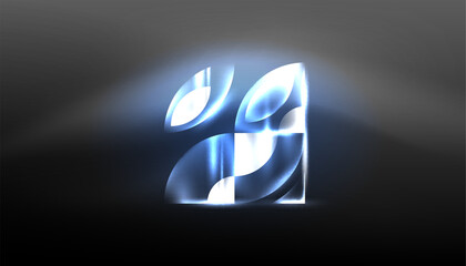 Abstract background vector neon glowing geometric elements. Hi-tech design for wallpaper, banner, background, landing page, wall art, invitation, prints, posters