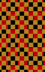 Christmas Checkerboard Gold Red and Black Seamless Tile