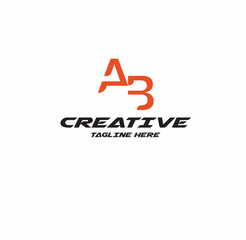 AB Letter logo Design Template Vector. Modern letters A B, A&B Alphabet icon.
