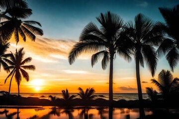 Obraz premium sunset over the beach