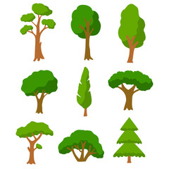 Tree cartoon decorative vector icons