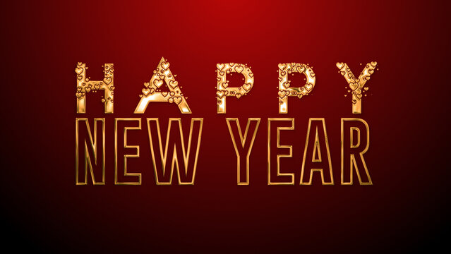 Happy New Year. Greeting Card. Red Background. The video of this image is in my portfolio.	