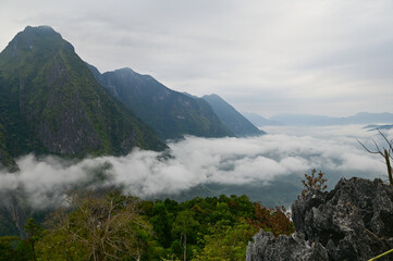 High Angle View beautiful landscape in luang prabang, Laos