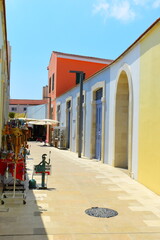 PAPHOS, CYPRUS - JUNE 05 2023: Street of old Paphos town, Kato Paphos, Cyprus. This was on a hot,...