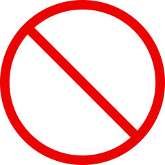 Icon symbol ban. Sign forbidden. Circle sign stop entry and slash line