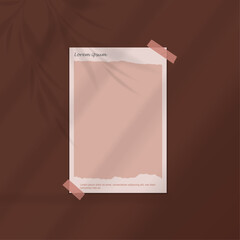 Modern Madboard Vertical Torn Photo Frame Mockup Vector Template for Stunning Social Media Posts. Ripped edges torn paper frame