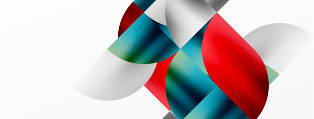 Obraz premium Exquisite backdrop marrying modern minimalism with metallic allure. Featuring round triangles, it exudes geometric sophistication and understated charm for wallpaper, banner, background, landing page