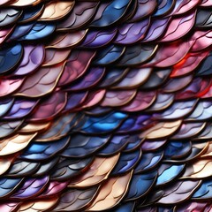 A vibrant pattern of feathers in various colors. Generative AI.