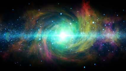 宇宙　銀河誕生　背景　カラフル © koro