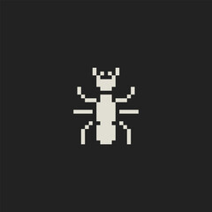 Obraz premium this is insect icon use one bit style in pixel art with white color and black background ,this item good for presentations,stickers, icons, t shirt design,game asset,logo and your project.