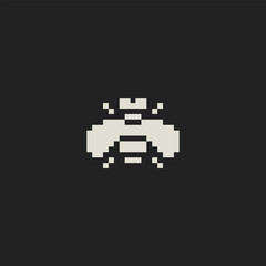 Obraz premium this is insect icon use one bit style in pixel art with white color and black background ,this item good for presentations,stickers, icons, t shirt design,game asset,logo and your project.