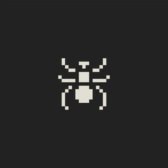 Obraz premium this is insect icon use one bit style in pixel art with white color and black background ,this item good for presentations,stickers, icons, t shirt design,game asset,logo and your project.
