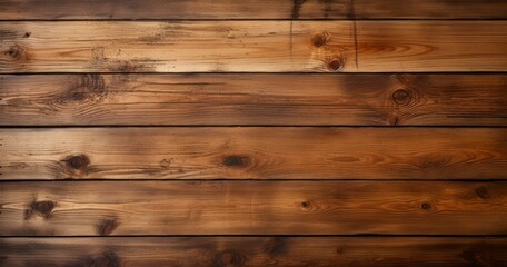 Naklejka premium The Warm, Natural Texture of Brown Wooden Table Planks Captured from Above