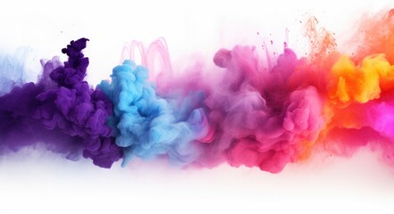 A group of colored smoke is in the air. Generative AI.