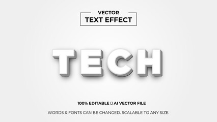 Tech 3d editable text effect premium vector. Editable text style effect. 3d cover of business presentation banner for sale event night party. vector illustration