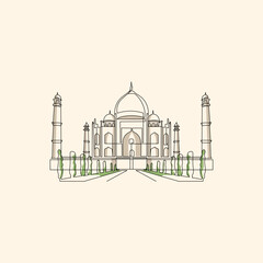The Beauty of the Taj Mahal Immortalized in One Line Art
