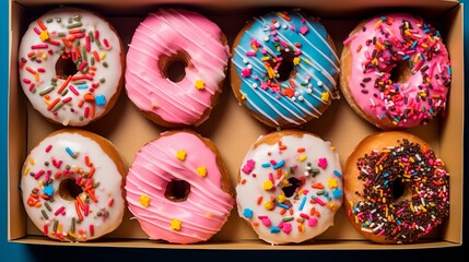 Fototapeta na wymiar Box Of Donuts Assortment. (Generative AI).
