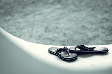 flip flops on the beach