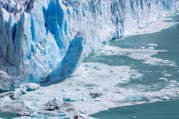 Ice calving from the terminus of the Perito Moreno Glacier in Los Glaciares National Park, Santa...