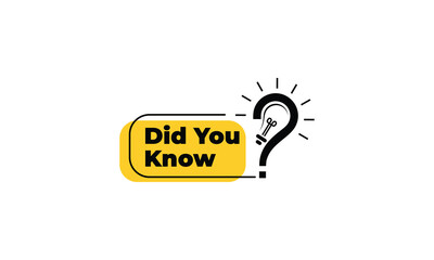 Did you know vector template post icon for social media background, fun fact with lightbulb idea