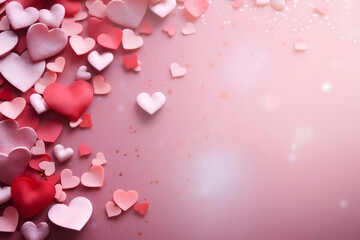 valentines day background, social media background for vday, full of romance cards with love, red rose and candles