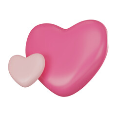 Love in 3D, Heart Icon for Valentine's Day Celebration and Romance. 3D render.