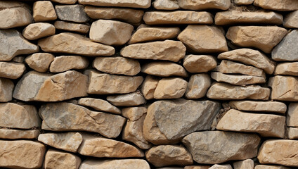 Stacked stone wall background Huge boulders stacked on the wall, orange-red brown rocks, rough mountain surface. Granite background Nature, for design.