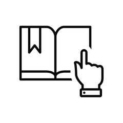 Studying reading book vector icon