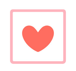 ピンク色と赤色｜シンプルなハートマークアイコン