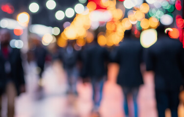 Fototapeta premium crowd of people walking on the street
