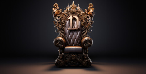 Obraz premium classic armchair with gold chair, a king chair golden 