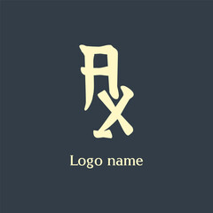 AX letter abstract monogram initial letter logo design