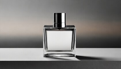 Glass Elegance Unveiled: Front View of Premium Perfume Bottle