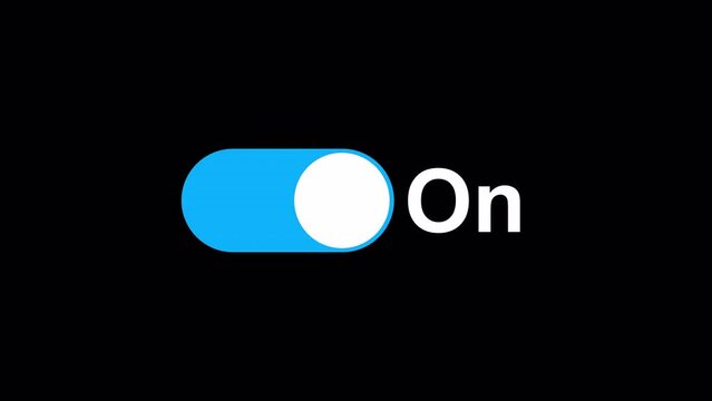 Turning on and off button animation, Switching the button on and off 4K animation with alpha channel, On off