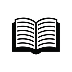 Book and Pen vector icon, Black and white.