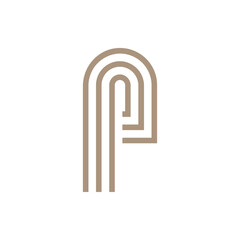 Monogram P design vector logo. Monogram initial letter mark P logo design. Monogram design vector logo. Monogram initial letter mark P logo design. Simple P monogram. Monogram P design logo
