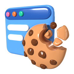 Browser Cookie 3D Illustration Icon