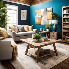 "Paint a picture of a home expo showcasing interior design trends, where professionals exhibit innovative.