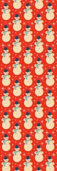 Red Retro Christmas snowman bookmark