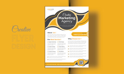 Business flyer marketing agency, Creative flyer design, flyer banner design template, editable vector template design, vector illustration with space to add pictures.