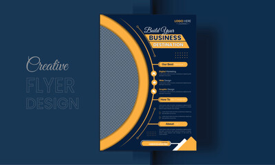Business flyer marketing agency, Creative flyer design, flyer banner design template, editable vector template design, vector illustration with space to add pictures. - obrazy, fototapety, plakaty