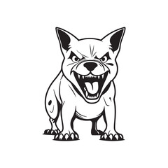 hand drawn agree dog face cartoon vector