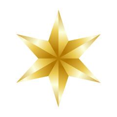 Obraz premium Vector decorative golden star on white background