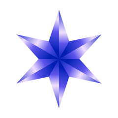 Vector decorative blue star on white background