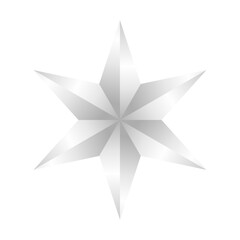 Vector decorative sliver star on white background - obrazy, fototapety, plakaty