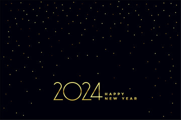 2024 new year eve festive card with golden particle