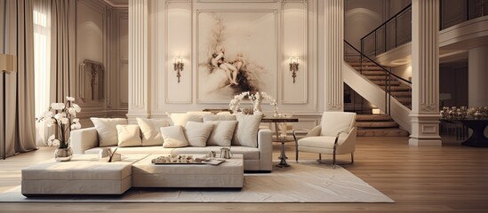 Luxurious living room interior.